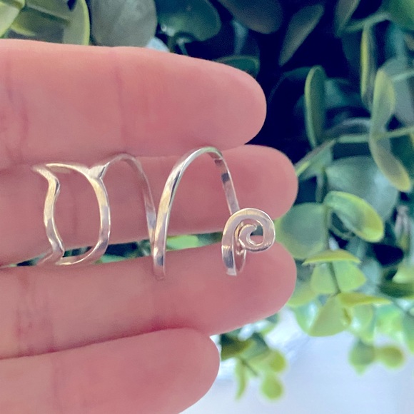 Cat tail sterling silver 925 swirl ring size 7.5 - Picture 6 of 7